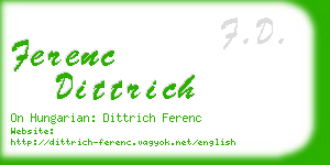 ferenc dittrich business card